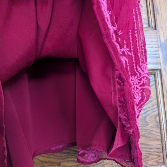 SUNDANCE Cora top, embroidered, sheer short sleeves, Size Womens MED - Picture 7 of 11